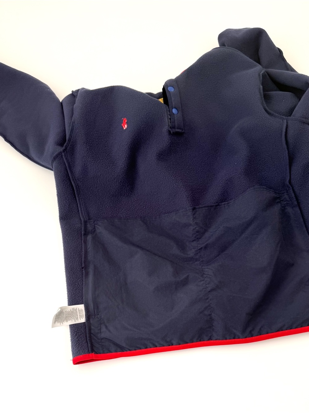 New Polo Ralph Lauren Fleece Pullover Quarter Button Up Navy Mens L - Picture 12 of 12
